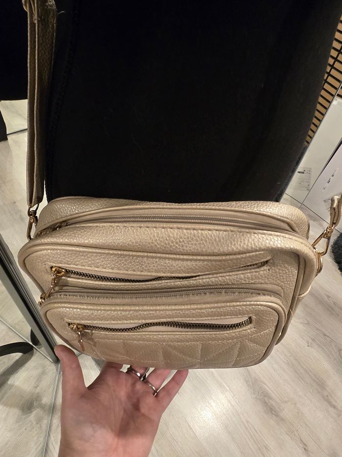 Sac à bandoulière réglable multi-poches doré - photo numéro 4