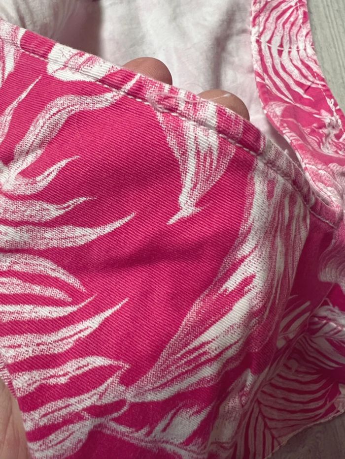 Débardeur crop top denim rose et blanc Zara neuf xs - photo numéro 2