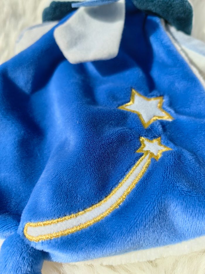 Doudou Semi Plat Ours bleu Luminescent Etoile BN0312 Les Cometes - photo numéro 2