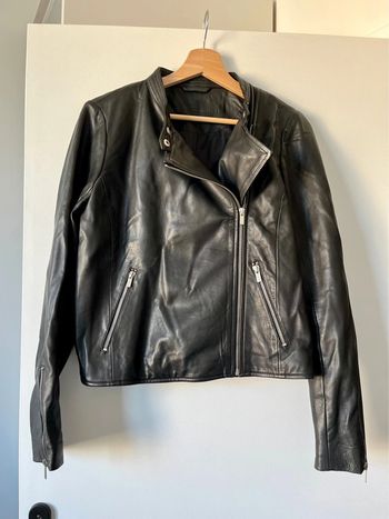 Blouson cuir type perfecto comptoir des cotonniers L