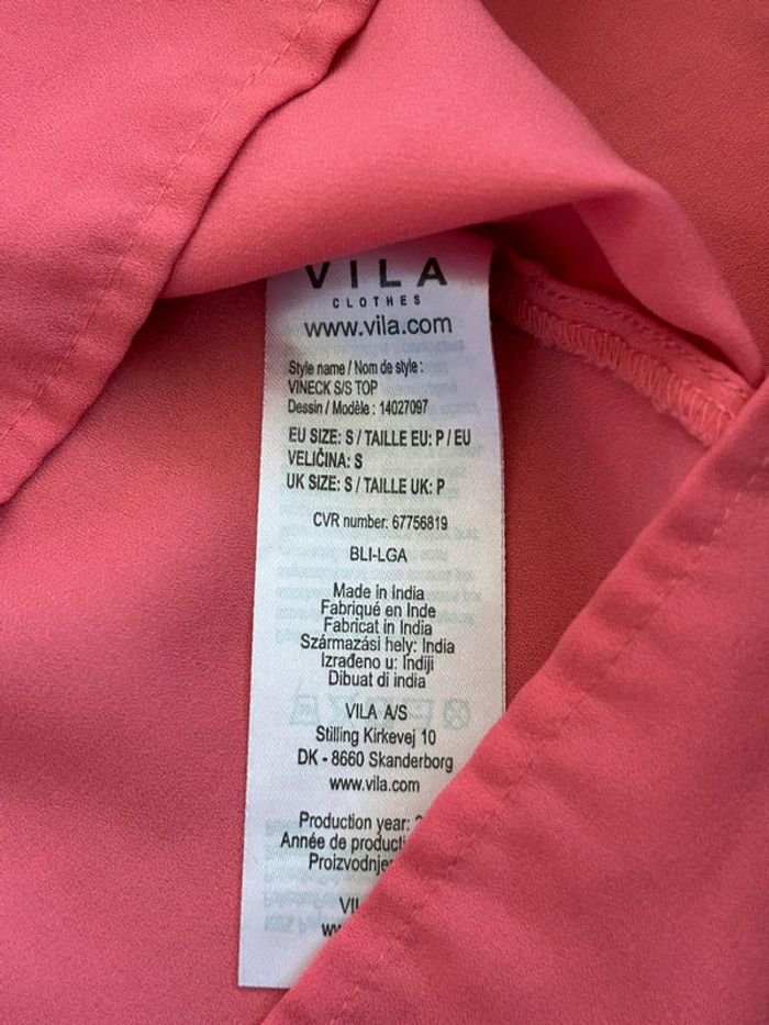 Blouse rose à manches courtes Vila taille S jamais portée - photo numéro 15