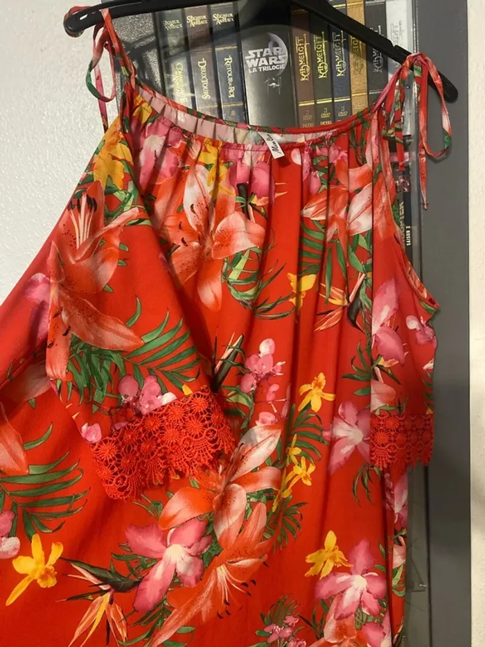 superbe robe épaules dénudées Miss Etam taille 52 fleuri - photo numéro 5
