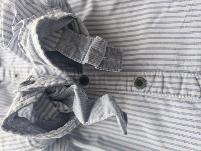 Chemise manches longues 3 ans Okaïdi Blanc rayure bleu clair - photo numéro 4