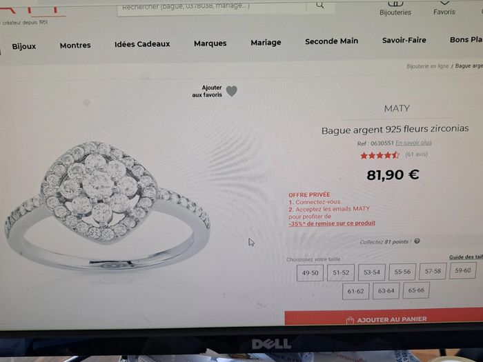 Bague fleur argent et zirconia - photo numéro 8