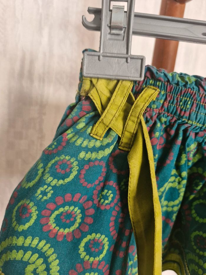 Jupe bébé fille 6 mois Sans Marque vert motifs circulaires multicolores coton - photo numéro 2