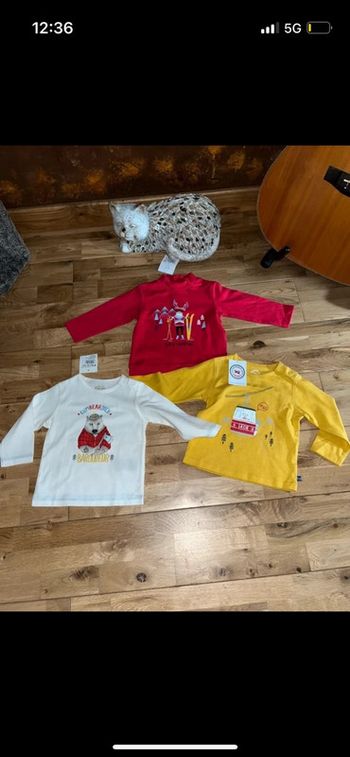 Lot de 3 t-shirt la compagnie des petits neufs 12mois/74cm