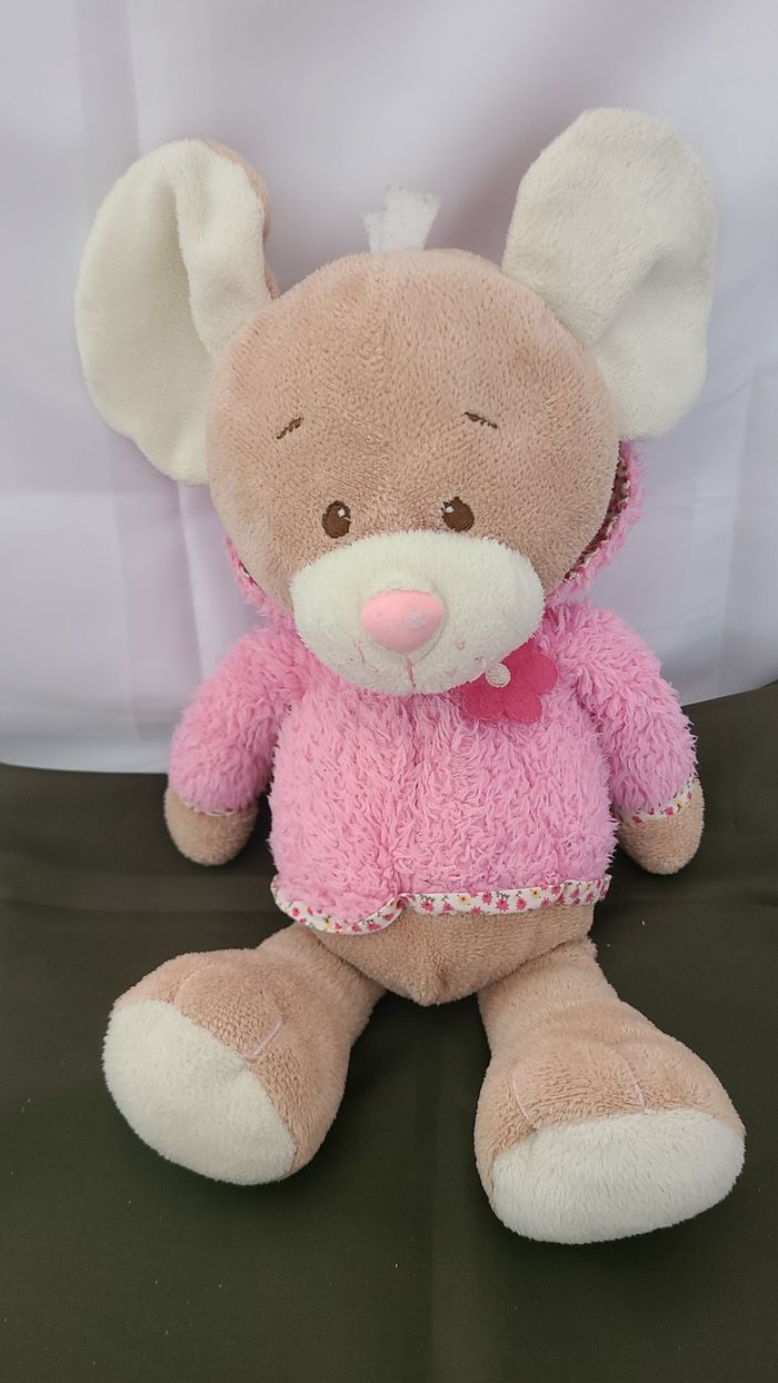 doudou souris pull rose capuche - photo numéro 2