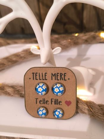 Ensemble boucles d'oreilles mère fille 