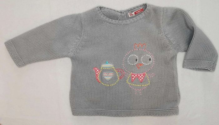 Ensemble 👣 3pieces,  pull  dpam,  pantalon  velours  okide, bodie col  claudine tao,  6mois/67cm - photo numéro 3