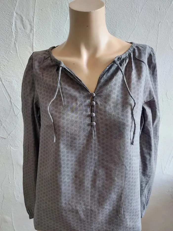 Blouse grise à motifs Taille S - photo numéro 2