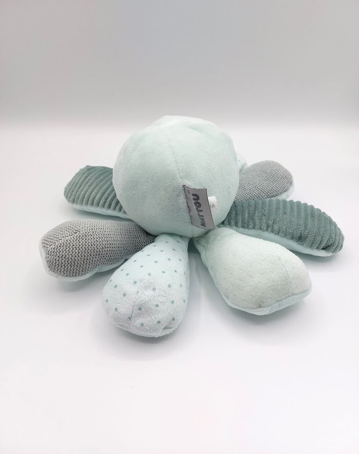 Doudou d’activités NATTOU poulpe pieuvre vert d’eau comme lapidou octopus grelot - photo numéro 4