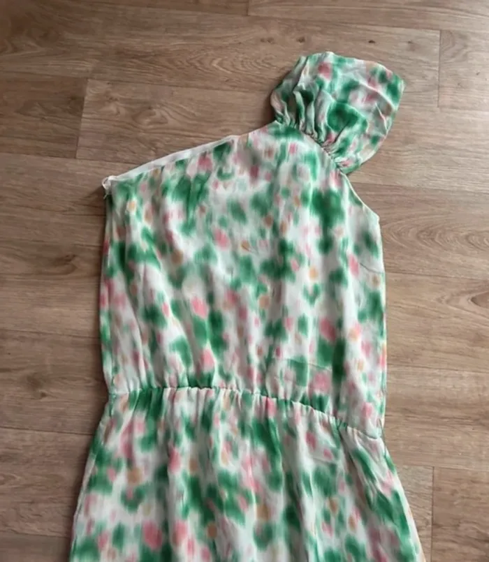 Bel air combinaison en soie , verte imprimé multicolore modèle Augustine femme taille 2/38 - photo numéro 5