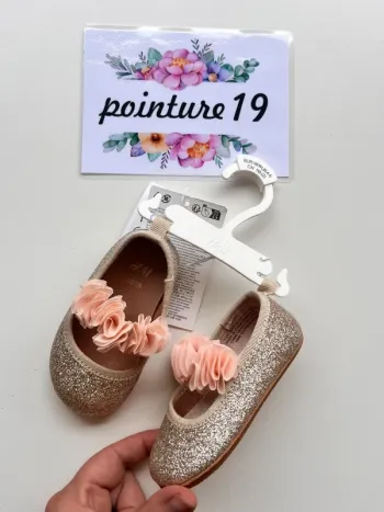 Ballerines paillettes dorées 19 h&m
