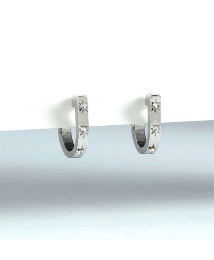 NEUF - boucles d’oreilles argentées strass