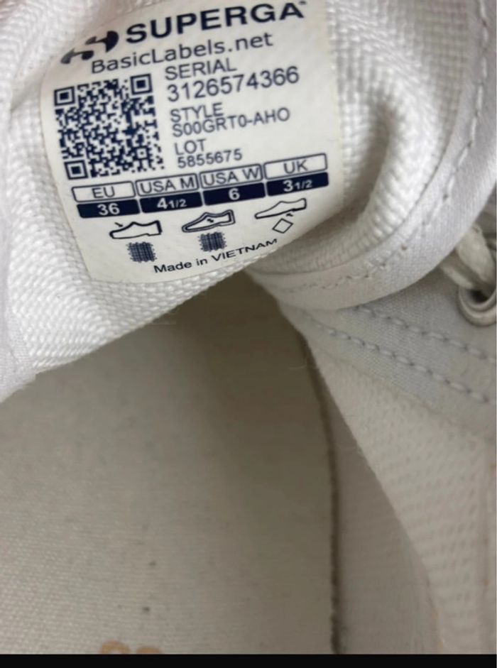 Baskets Superga 2630 Stripe – Taille 36 – Blanc & Beige neuve - photo numéro 9