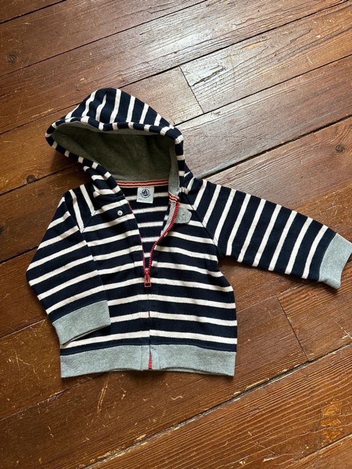 Gilet capuche marin Petit Bateau 6 mois