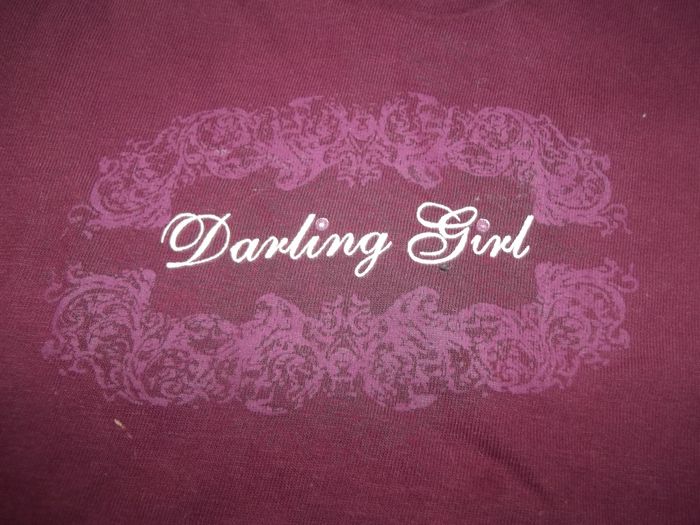 T-shirt ml lie de vin "Darling girl" 4/5 ans - photo numéro 2