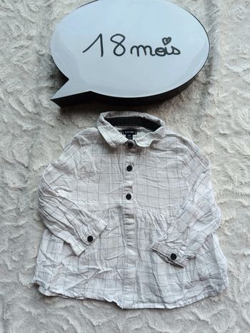 Chemise à carreaux manches longues Fille 18 mois Kiabi