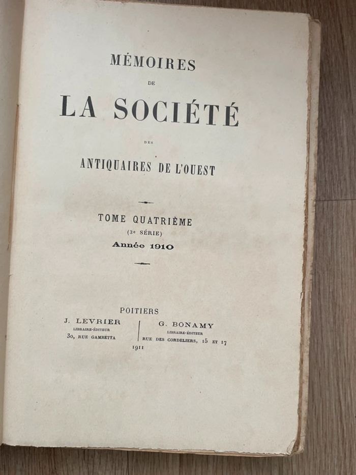 La société tome quatrième Antiquaires de l’ouest 1911 - photo numéro 4