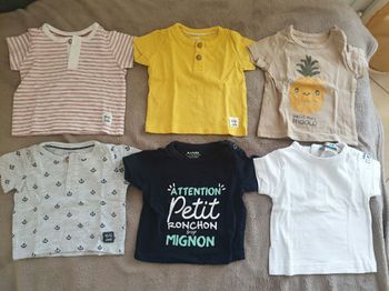 Lot tee shirts MC 1 mois