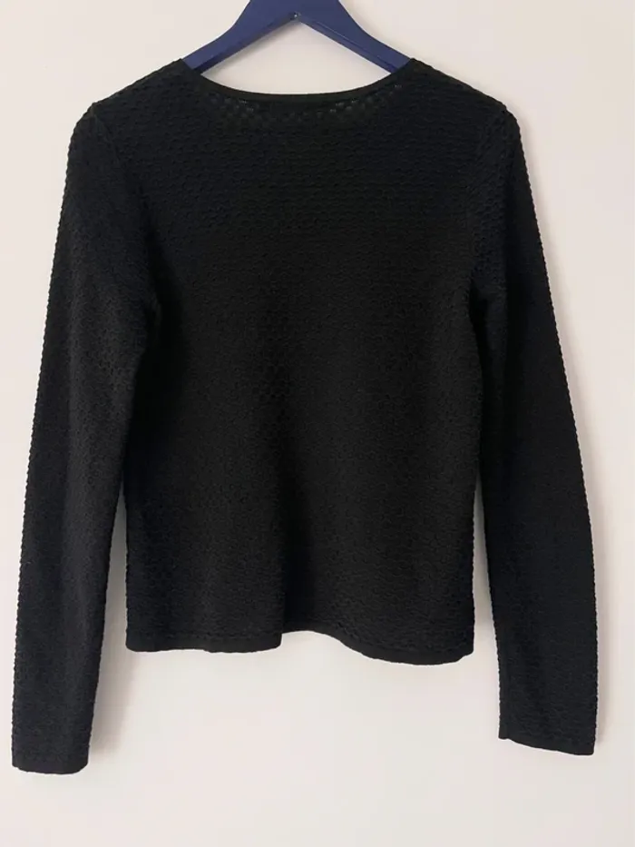 Très beau pull noir en 100% coton texturé Monoprix Femme - photo numéro 4