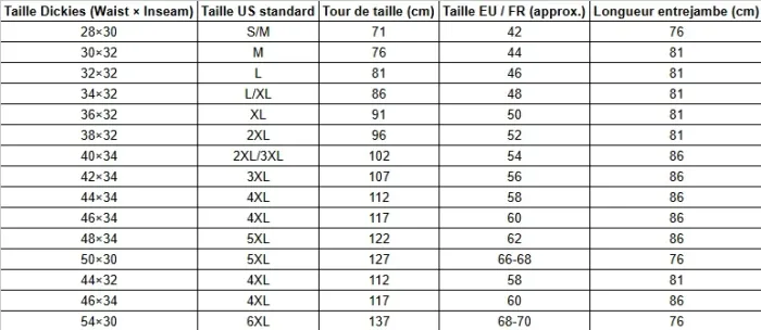 Chino oversize Dickies bleu marine – Taille 54x30 Hommes (mesures en photos) - photo numéro 8