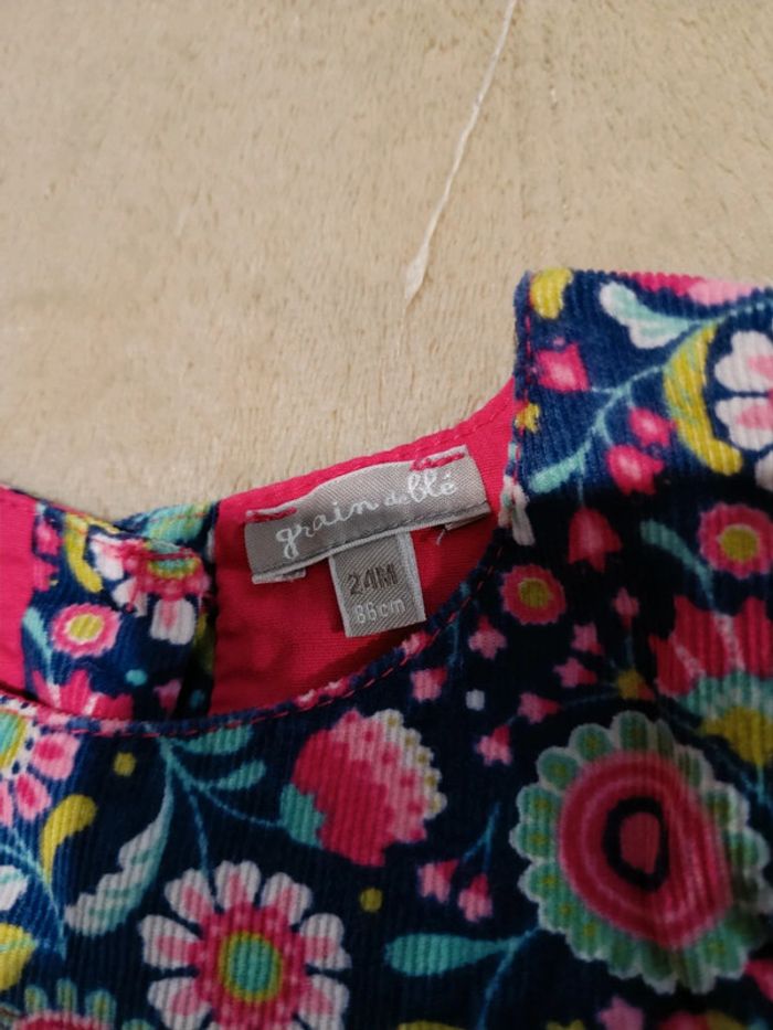 Robe velours fleurs 24 mois - photo numéro 2