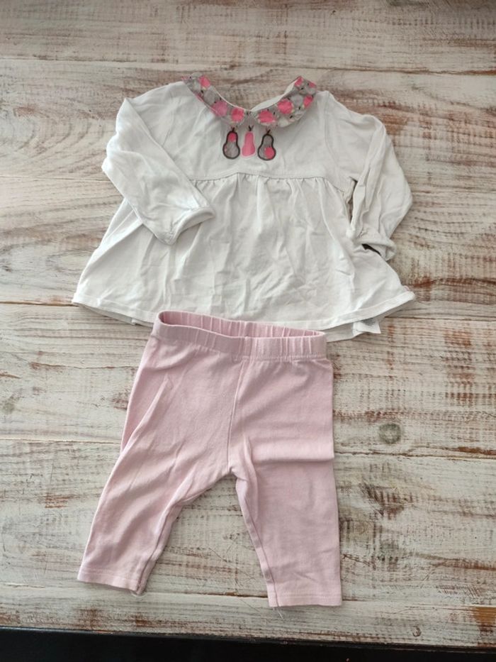 Robe coton + legging 6 mois