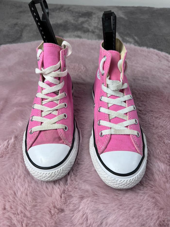 Converse Montantes Roses Toile – Pointure 33,5 avec boîte - photo numéro 4
