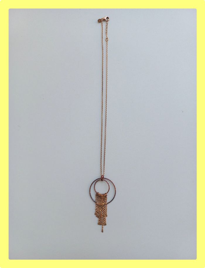Collier pendentif "Cercles & Chaînes" en vermeil (Argent 925 plaqué or rose) - Diamantor - photo numéro 3