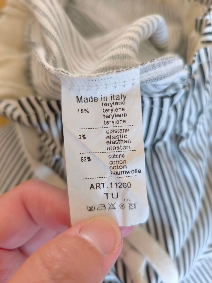 🌺 Pantalon 7/8ème rayé - Taille élastique - TU 🌺 - photo numéro 5