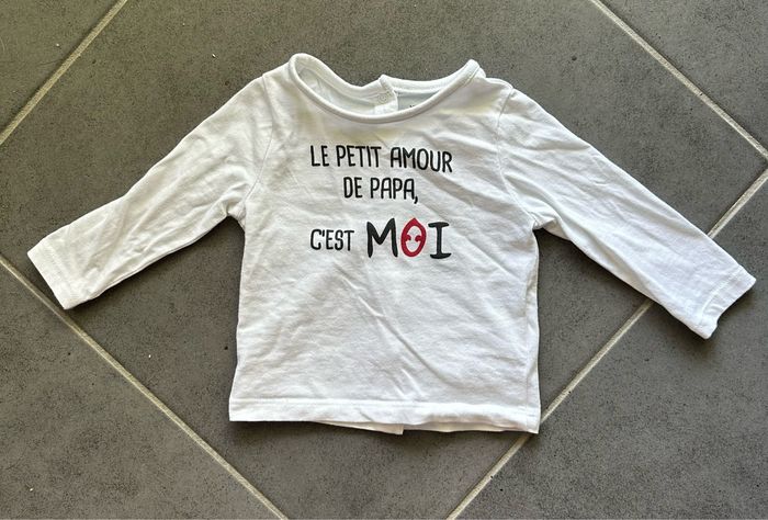 Haut blanc manches longues Taille 6 mois