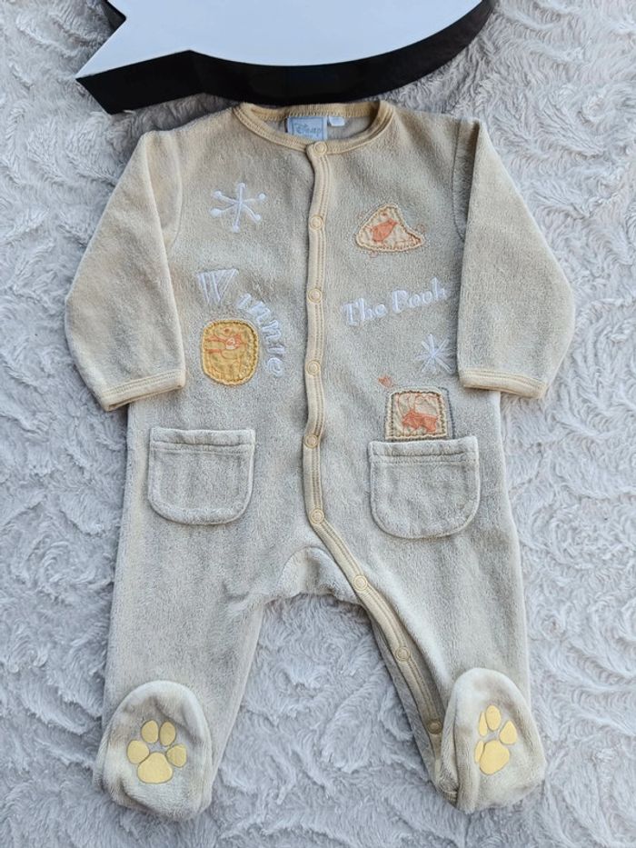 Pyjama grenouillère velours Mixte 3 mois Winnie l'ourson Disney Baby - photo numéro 2