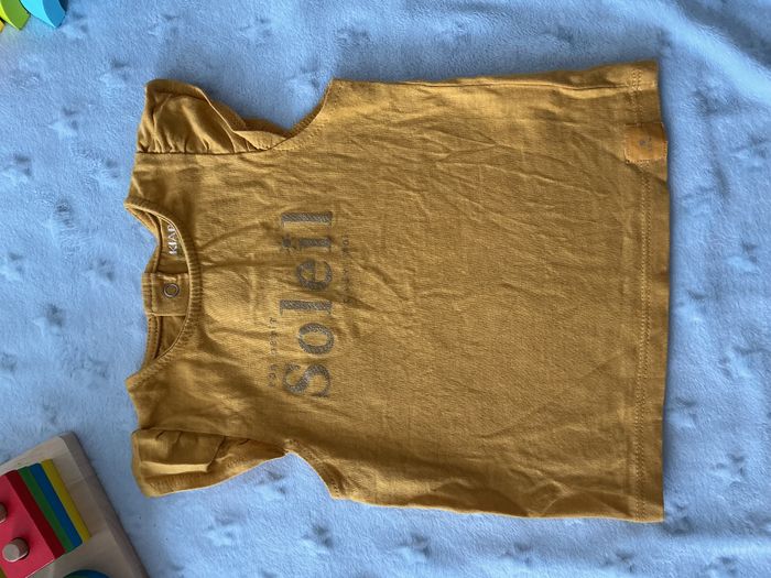 teeshirt manches courtes moutarde inscription devant 6 mois kiabi - photo numéro 4