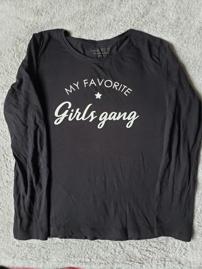 T-shirt ML noir taille 14 ans