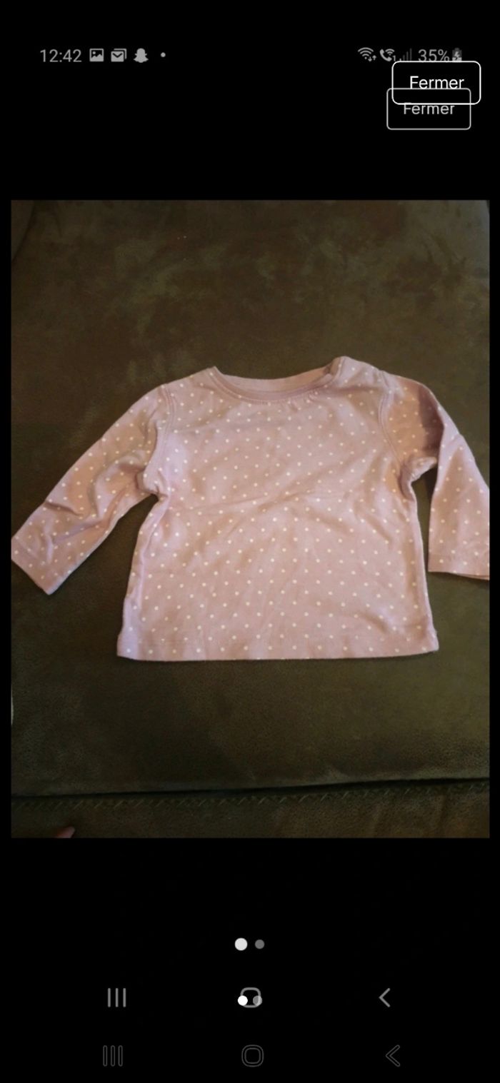Lot 3 chemise manches longues fille 3 mois - photo numéro 2