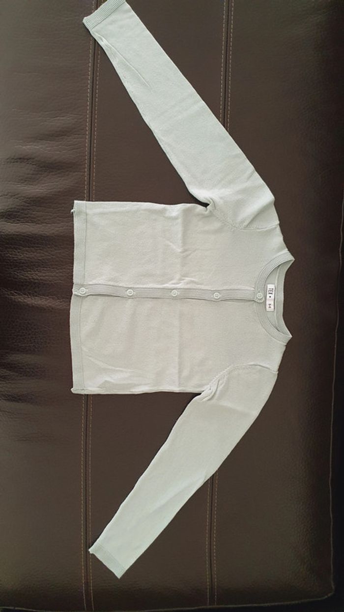 Gilet bleu-vert (ou vert d'eau) taille 5-6 ans - photo numéro 3