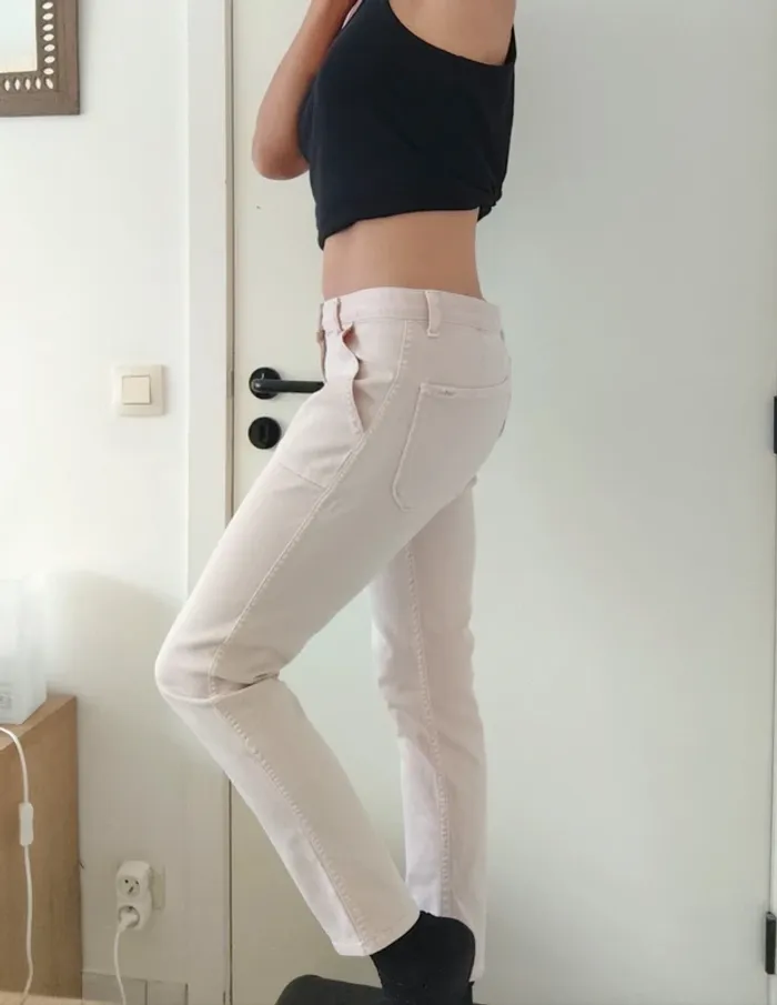 Beau pantalon jean Ba&sh rose pâle classique 38
