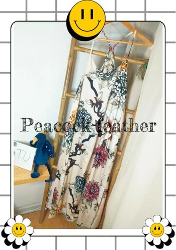 Robe beige fleurie soyeuse TU