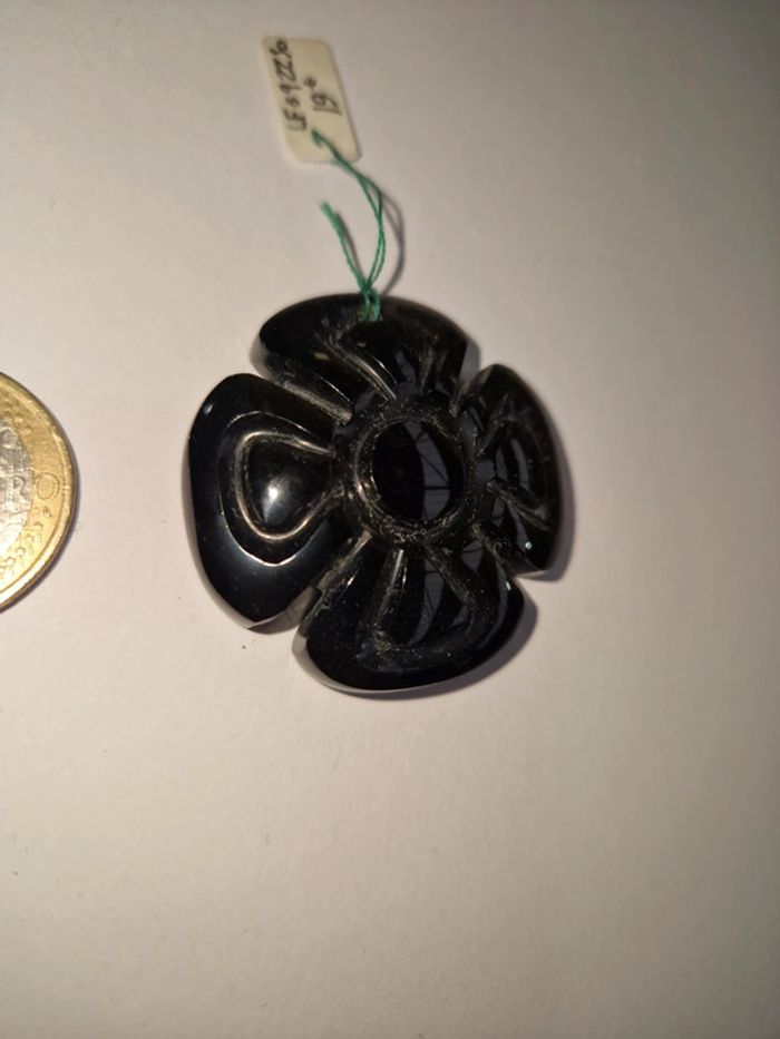 Pendentif obsidienne dorée Mexique Toetihuacan - photo numéro 6