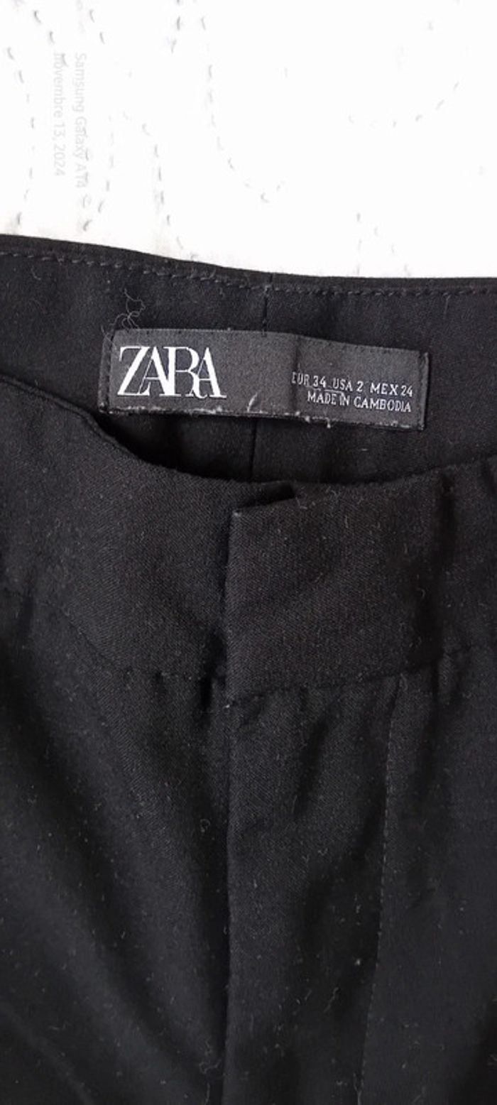 Pantalon léger habillé coupe droite noir femme XS zara - photo numéro 16