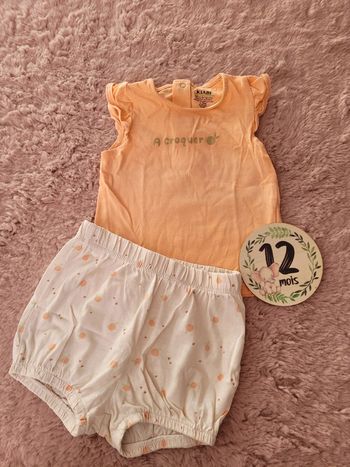 Ensemble short t-shirt 12 mois