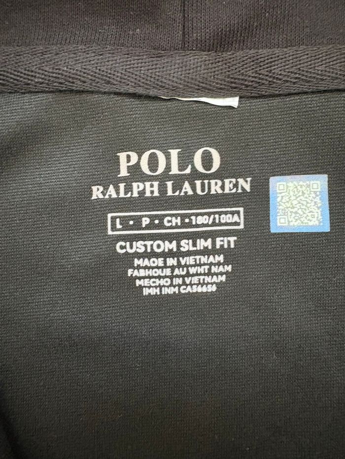 Sweat à capuche zippé noir Polo Ralph Lauren taille L - photo numéro 2