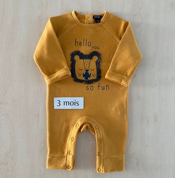 Pyjama combi sans pied Kiabi 3 mois