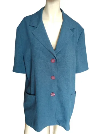 Veste jacket manches courtes printemps été toile bleue blue spring summer