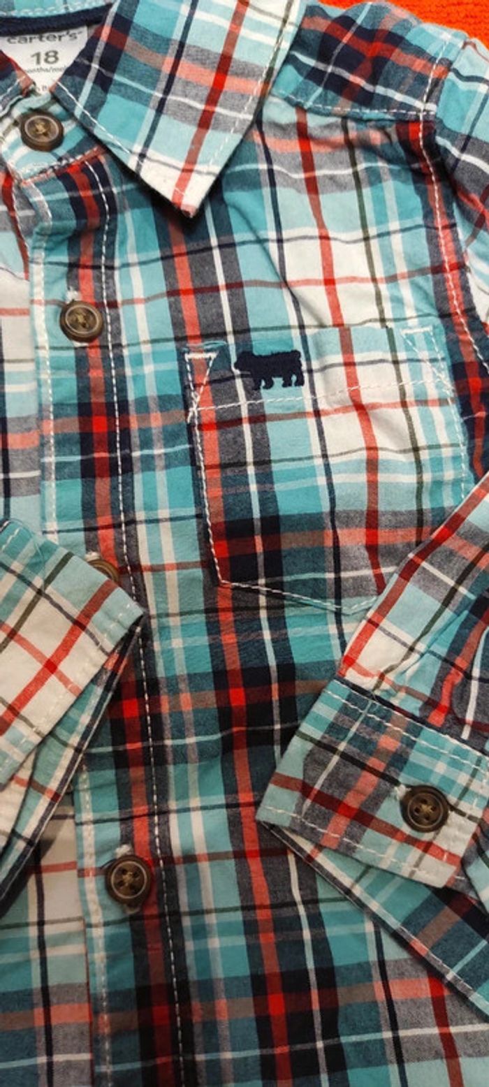 Chemise manches longues Carter's 18 mois - photo numéro 2