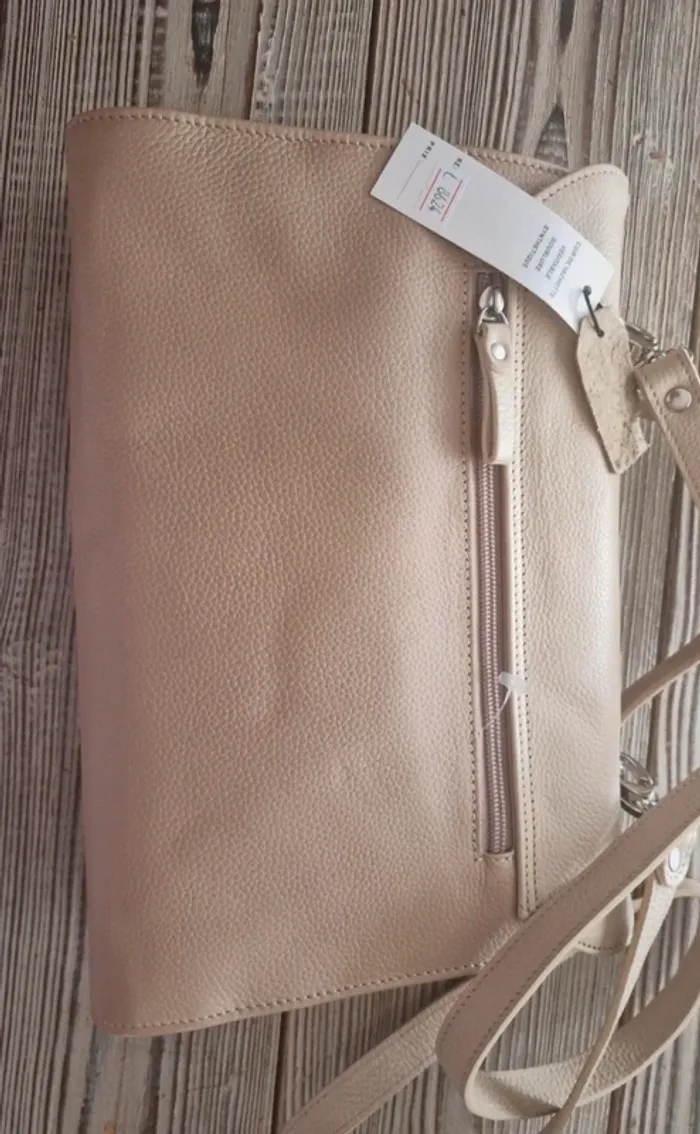 Pochette sac tout en cuir bandoulière - photo numéro 2