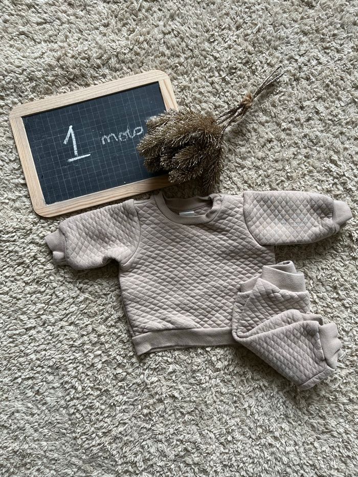 Ensemble beige matelassés 1 mois - photo numéro 2