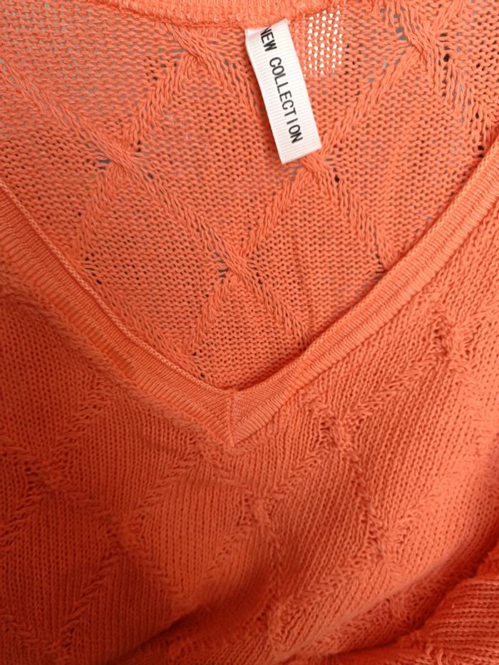 Pull col V orange - photo numéro 8