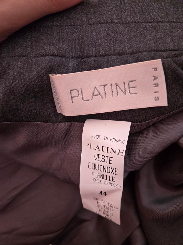 Blazer vintage Platine Paris – Modèle Équinoxe en flanelle, pièce rare - photo numéro 6